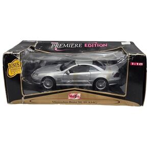 Mercedes  Benz  SL-55  AMG  Premiere Edition  1/18  Maisto Silver Die Cast Car